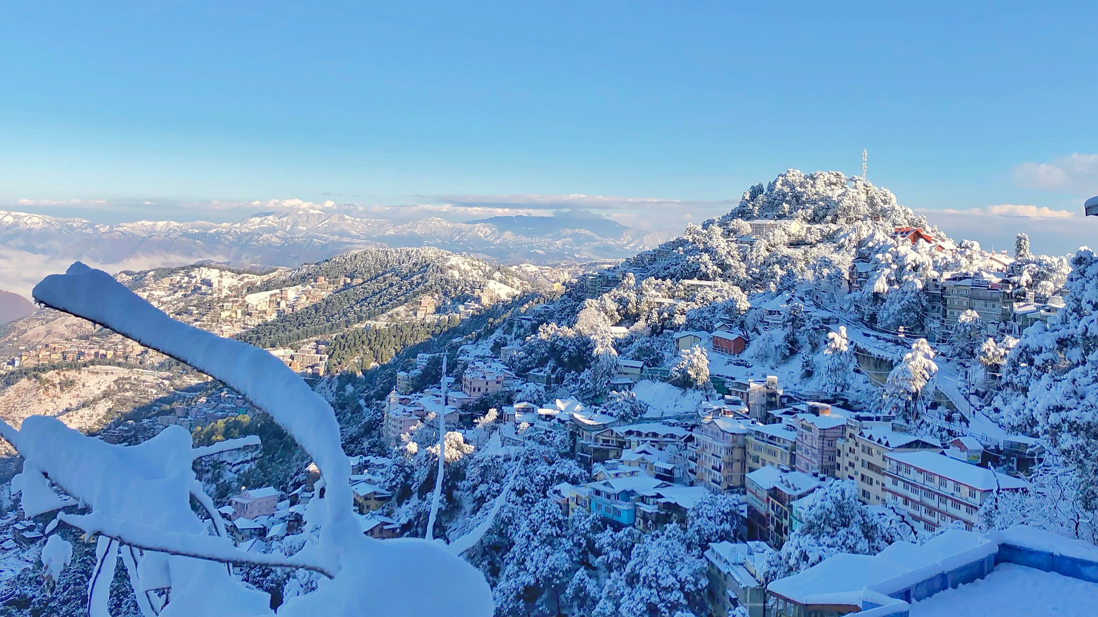 Colonial-era hill station architecture on the Ridge in Shimla, Himachal Pradesh