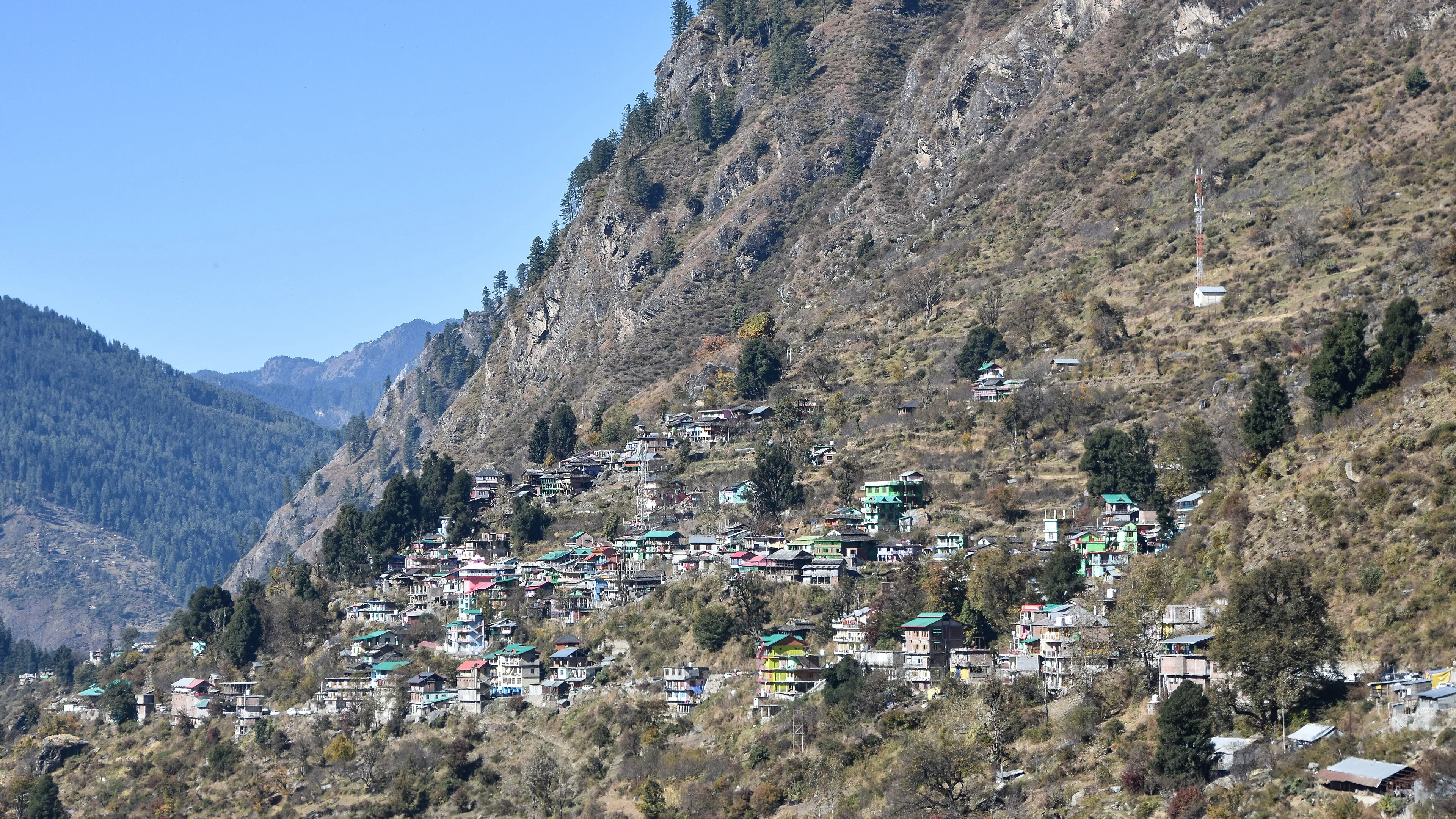 Himalayan valley at golden hour, Himachal Pradesh